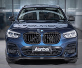 BMW X3 (with M-package bumper) G01 Pre-LCI 2019-2021 & X4 (with M-package bumper) G02 Pre-LCI 2019 2020 2021 with Aftermarket Parts - Front Lip Pre-preg Carbon Fiber from Karbel Carbon
